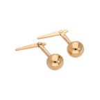 Boucles d'oreilles à tige en argent sterling plaqué or avec boules Andalok de 3 mm à 5 mm
