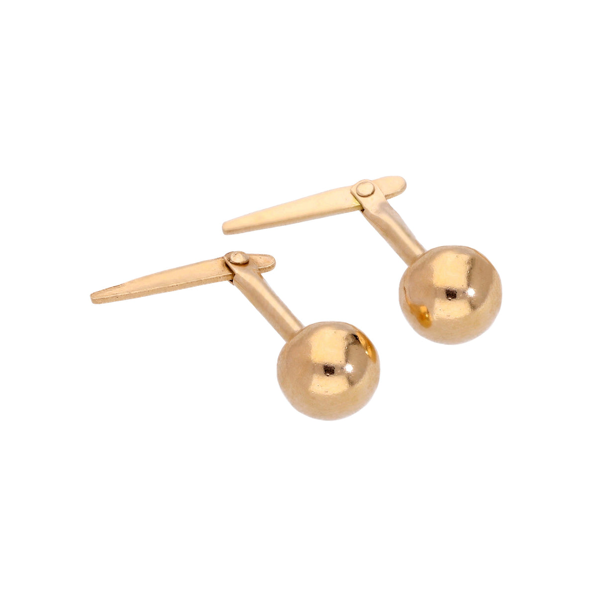 Boucles d'oreilles à tige en argent sterling plaqué or avec boules Andalok de 3 mm à 5 mm