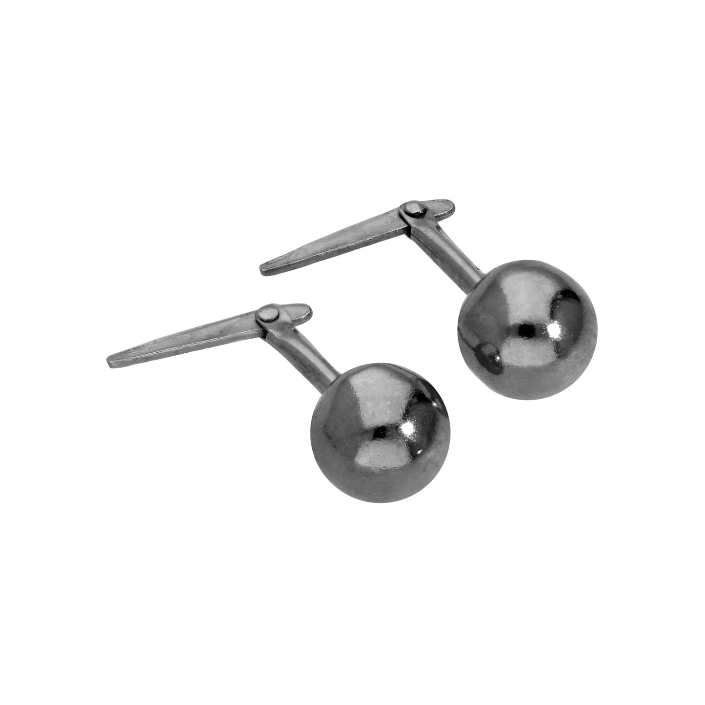 Boucles d'oreilles à tige Andralok en argent sterling trempé dans du rhodium noir, boules de 3 à 5 mm