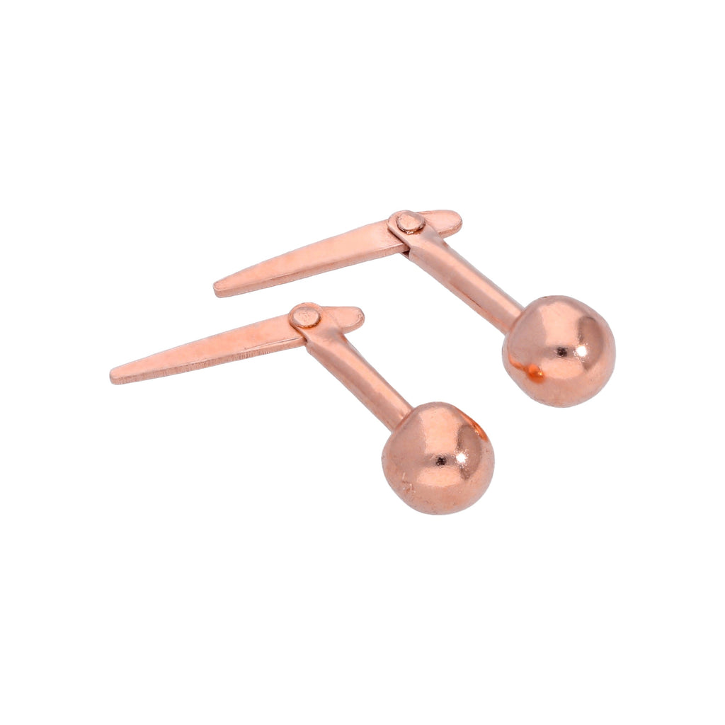 Boucles d'oreilles à tige Andralok en argent sterling plaqué or rose avec boules de 3 à 5 mm