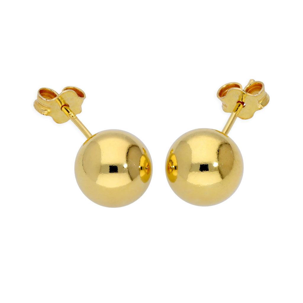 Boucles d'oreilles à tige en argent sterling plaqué or, petites boules de 2 mm à 6 mm, et paquets