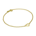 Bracelet chaîne rolo en argent sterling plaqué or avec cœur ouvert
