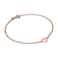 Bracelet chaîne rolo en argent sterling plaqué or rose avec cœur ouvert