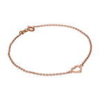 Bracelet chaîne rolo en argent sterling plaqué or rose avec cœur ouvert