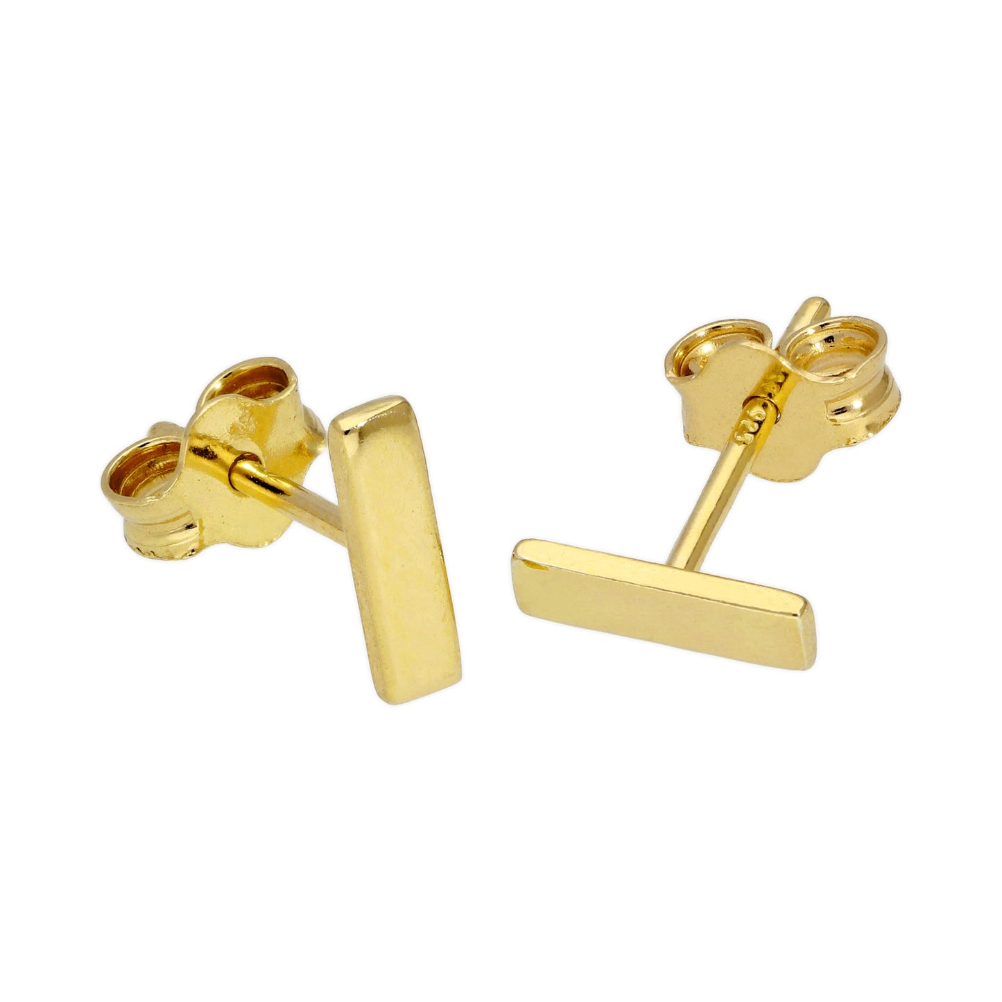 Boucles d'oreilles à tige en argent sterling plaqué or