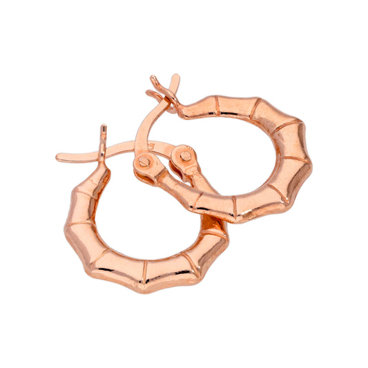 Boucles d'oreilles créoles en argent sterling plaqué or rose de 13 mm