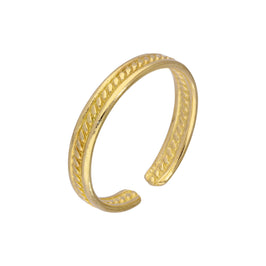 Bague d'orteil réglable en argent sterling plaqué or de 3 mm