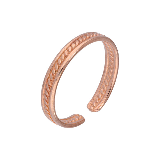 Bague d'orteil réglable en argent sterling plaqué or rose de 3 mm