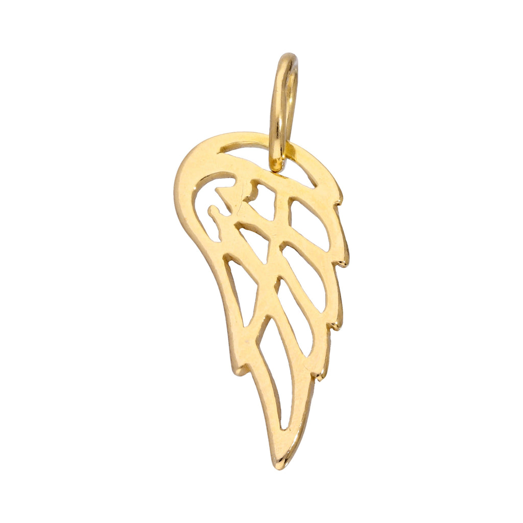 Breloque aile d'ange ouverte en argent sterling plaqué or