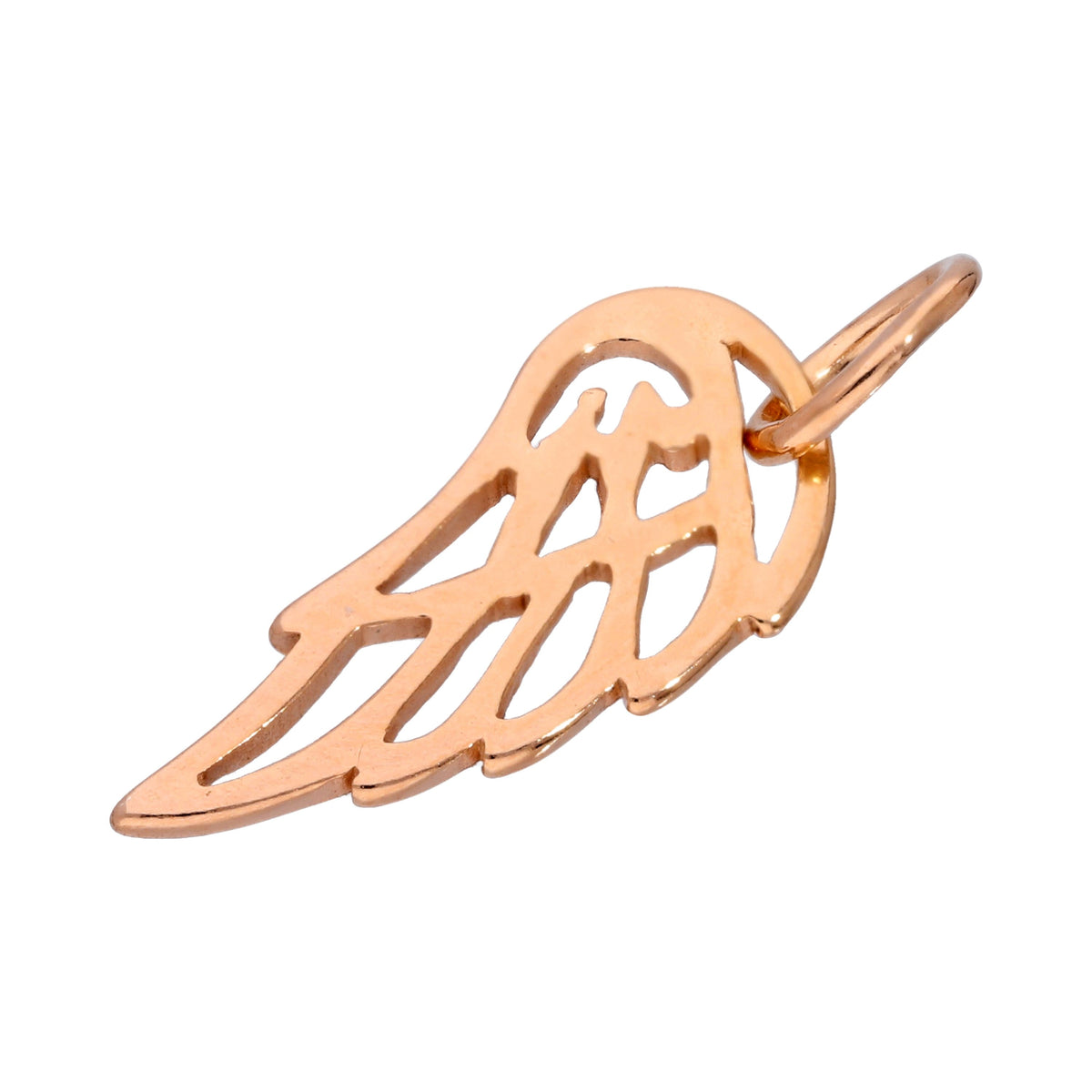 Breloque aile d'ange ouverte en argent sterling plaqué or rose