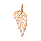 Breloque aile d'ange ouverte en argent sterling plaqué or rose