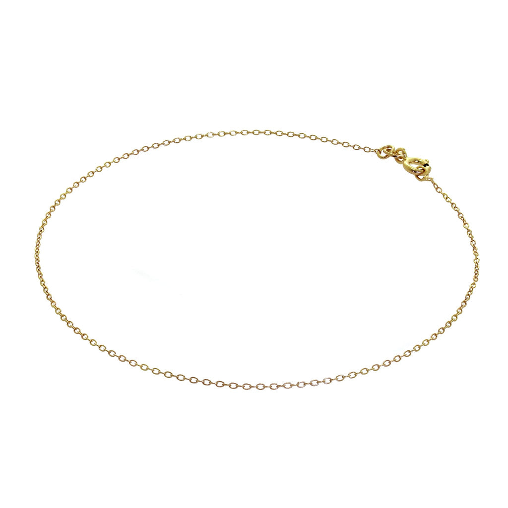 Bracelet de cheville Belcher en argent sterling plaqué or fin - 25 cm