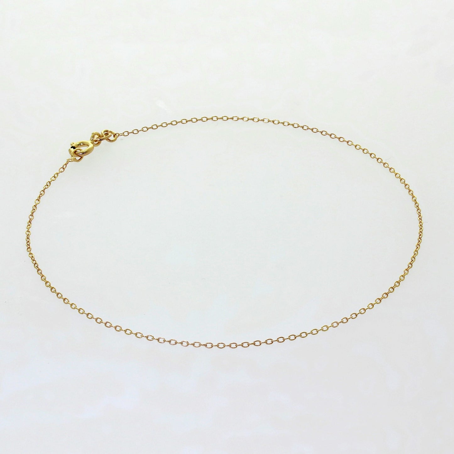 Bracelet de cheville Belcher en argent sterling plaqué or fin - 25 cm