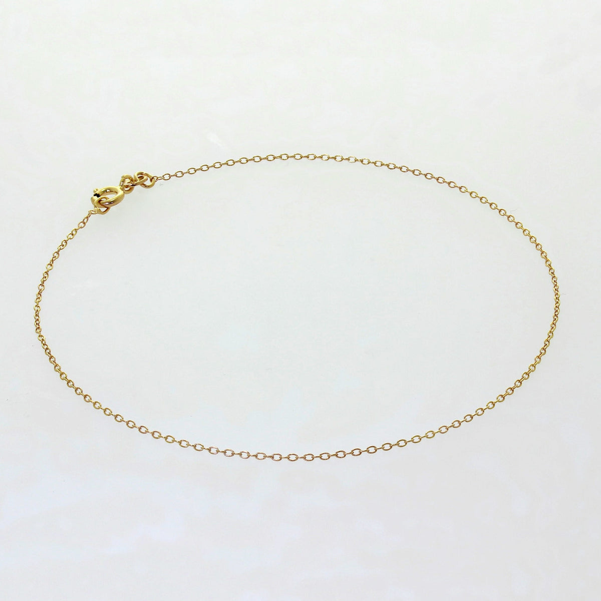 Bracelet de cheville Belcher en argent sterling plaqué or fin - 25 cm