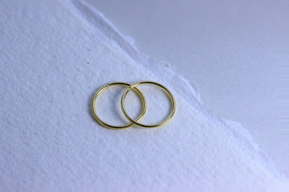 Boucles d'oreilles créoles en argent sterling plaqué or de 9 mm