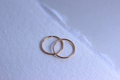 Boucles d'oreilles créoles en argent sterling plaqué or rose de 9 mm