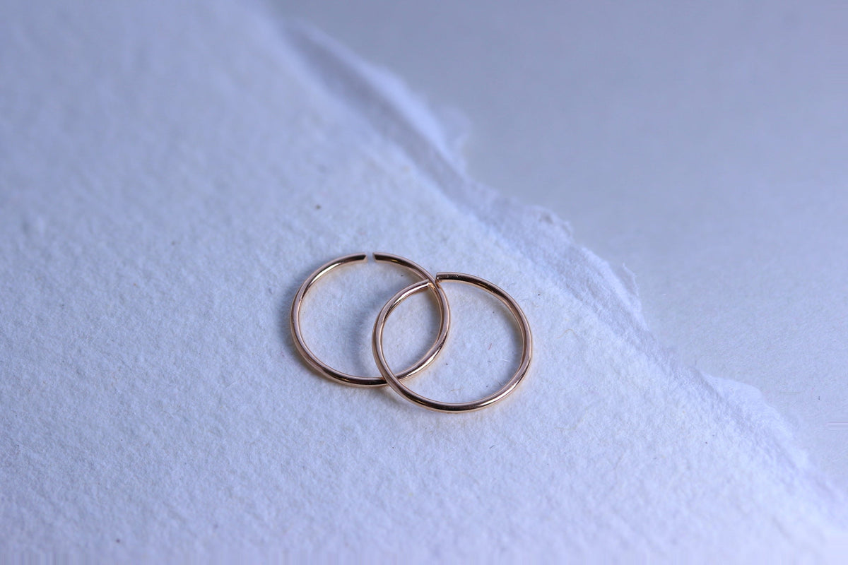 Boucles d'oreilles créoles en argent sterling plaqué or rose de 9 mm