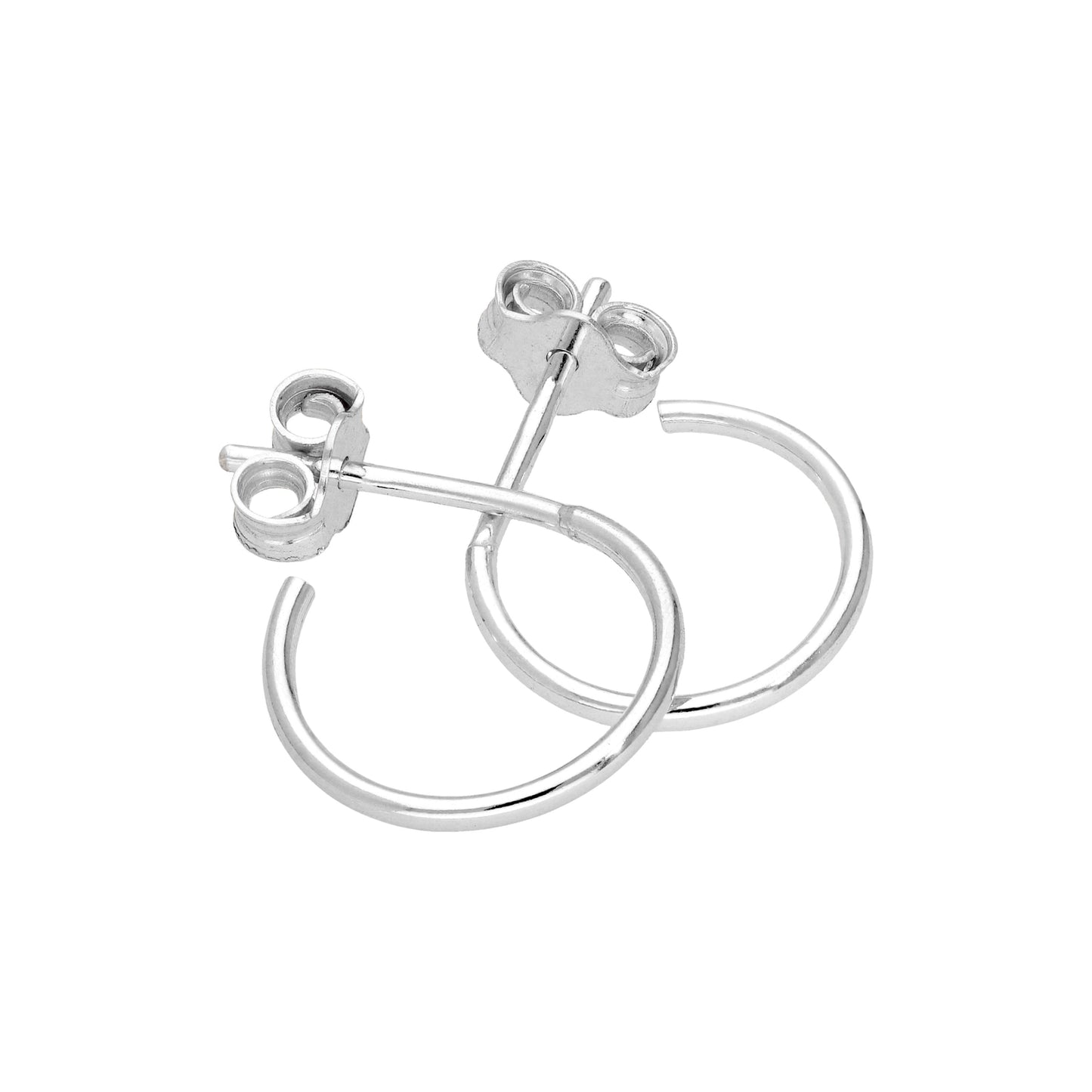 Boucles d'oreilles créoles ouvertes en argent sterling de 8 à 16 mm