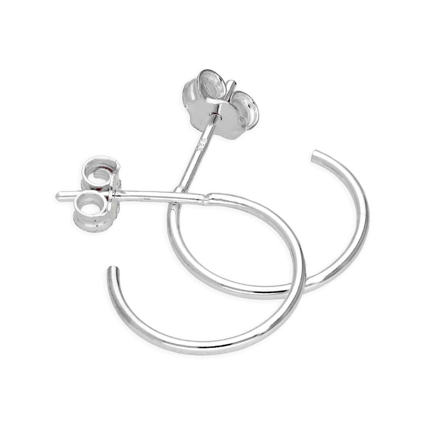 Boucles d'oreilles créoles ouvertes en argent sterling de 8 à 16 mm