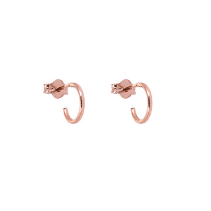 Boucles d'oreilles créoles ouvertes en argent sterling plaqué or rose de 8 à 16 mm
