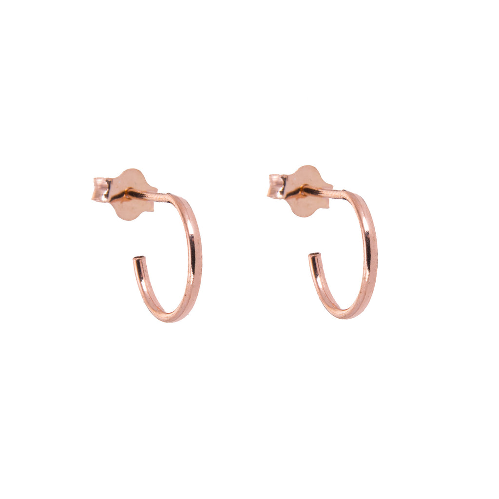 Boucles d'oreilles créoles ouvertes en argent sterling plaqué or rose de 8 à 16 mm