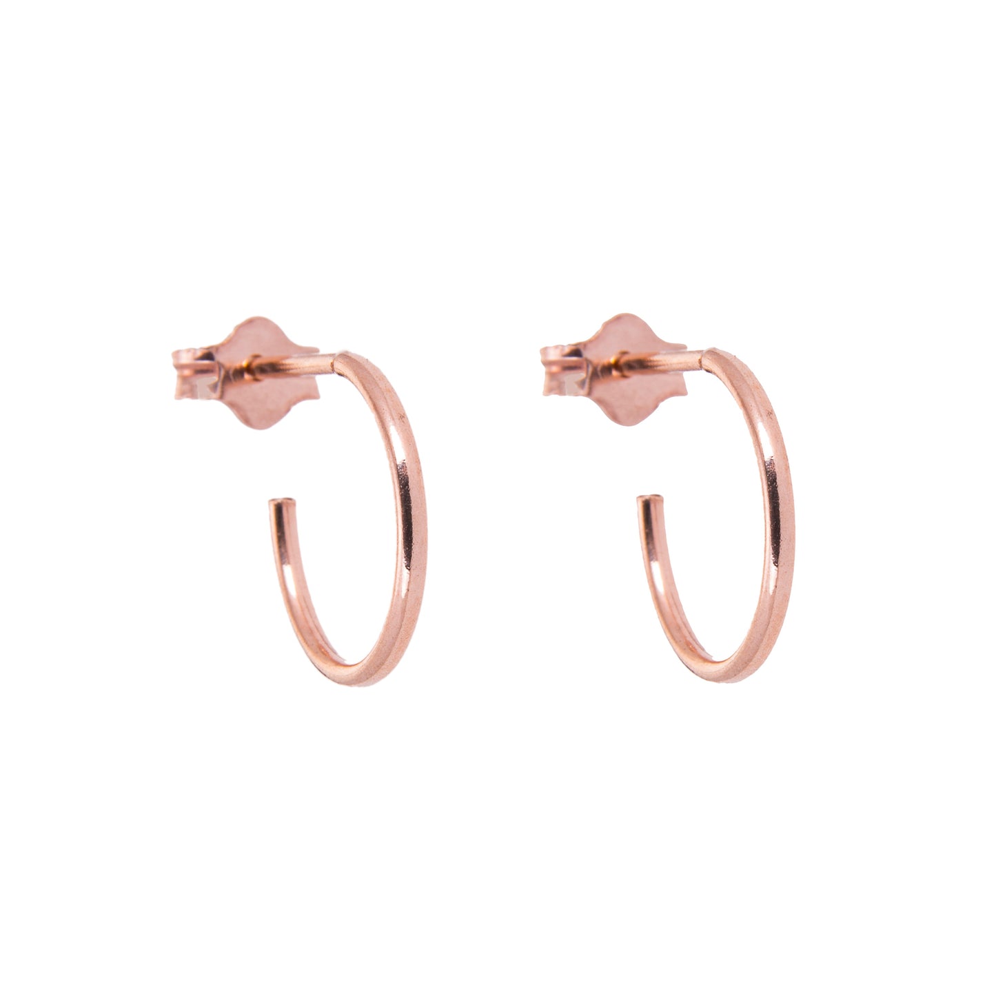 Boucles d'oreilles créoles ouvertes en argent sterling plaqué or rose de 8 à 16 mm