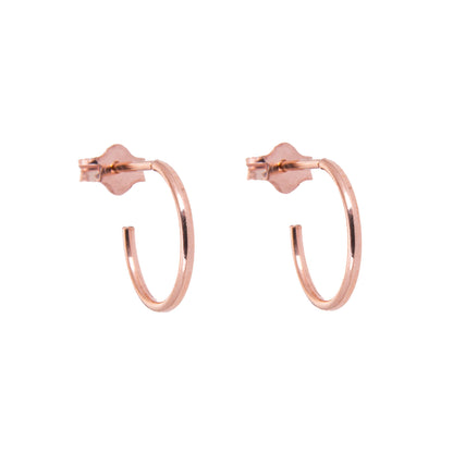 Boucles d'oreilles créoles ouvertes en argent sterling plaqué or rose de 8 à 16 mm