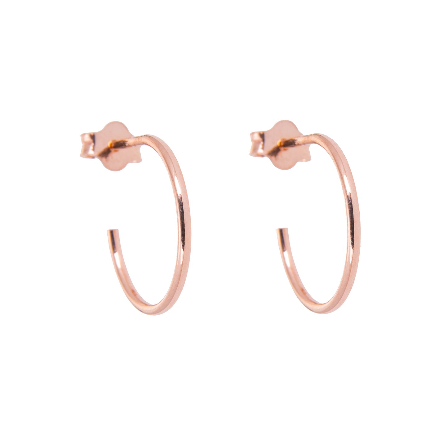 Boucles d'oreilles créoles ouvertes en argent sterling plaqué or rose de 8 à 16 mm
