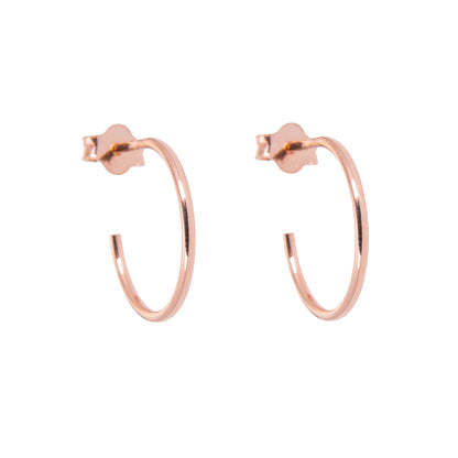 Boucles d'oreilles créoles ouvertes en argent sterling plaqué or rose de 8 à 16 mm