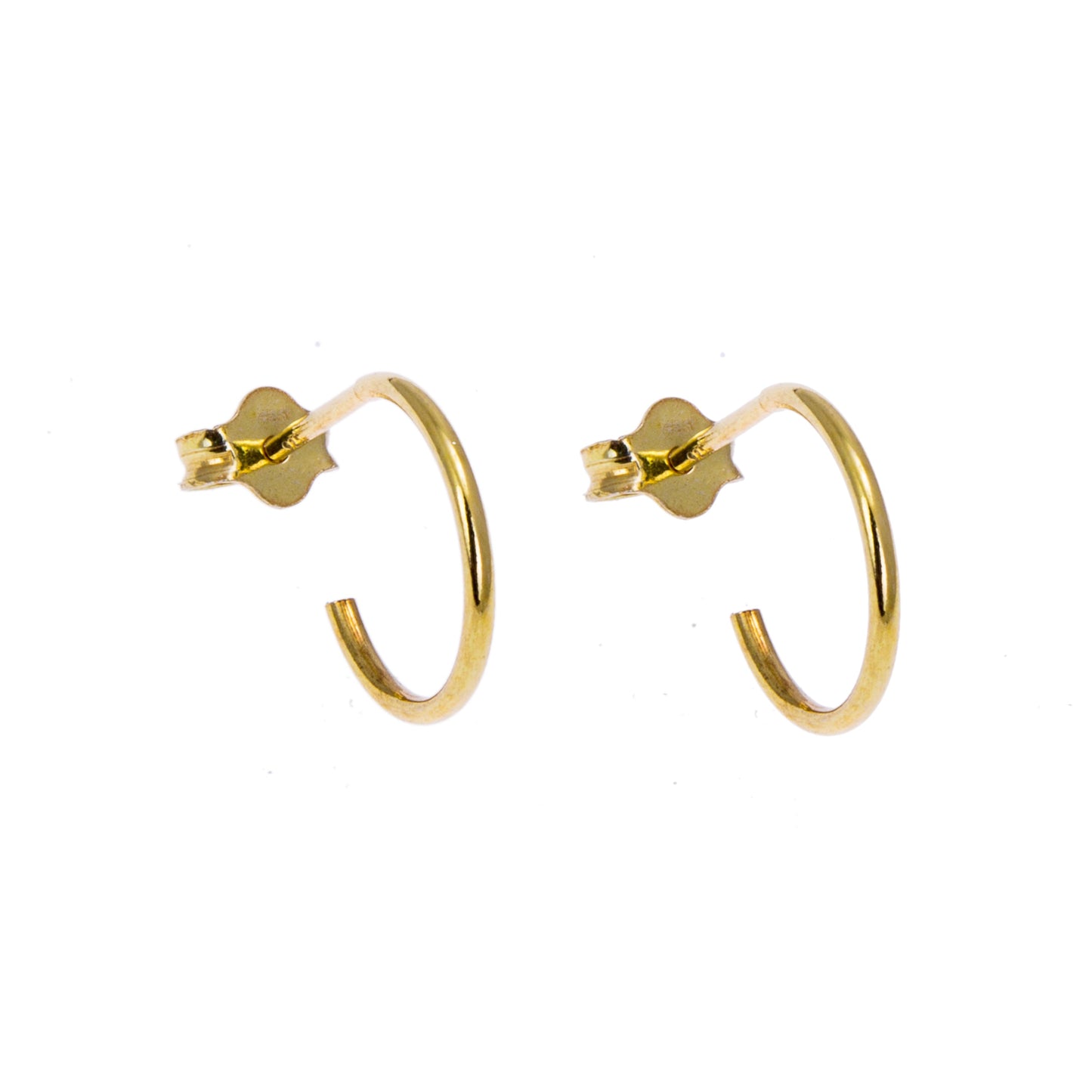 Boucles d'oreilles créoles ouvertes en argent sterling plaqué or de 8 à 16 mm