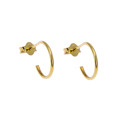 Boucles d'oreilles créoles ouvertes en argent sterling plaqué or de 8 à 16 mm