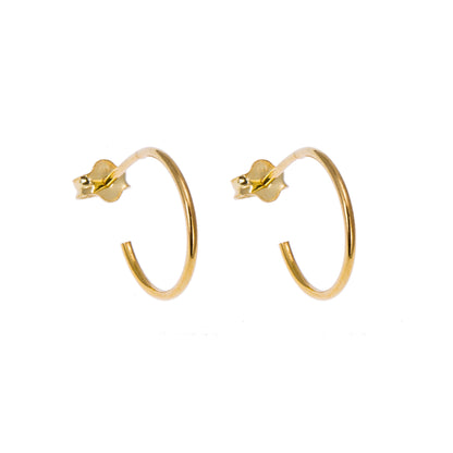 Boucles d'oreilles créoles ouvertes en argent sterling plaqué or de 8 à 16 mm