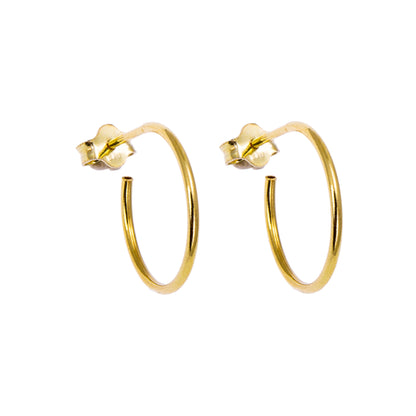 Boucles d'oreilles créoles ouvertes en argent sterling plaqué or de 8 à 16 mm