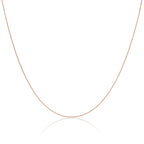 Collier en argent sterling plaqué or rose de 35 à 70 cm avec chaîne en queue de renard