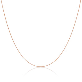 Collier en argent sterling plaqué or rose de 35 à 70 cm avec chaîne en queue de renard