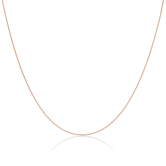 Collier en argent sterling plaqué or rose de 14 à 28 pouces avec chaîne en queue de renard