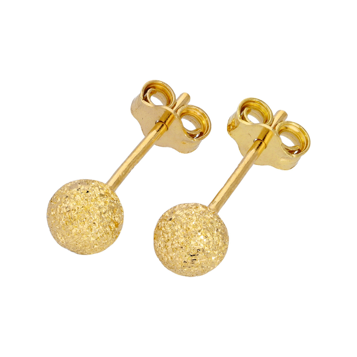 Boucles d'oreilles à tige en argent sterling plaqué or givré 3-8 mm