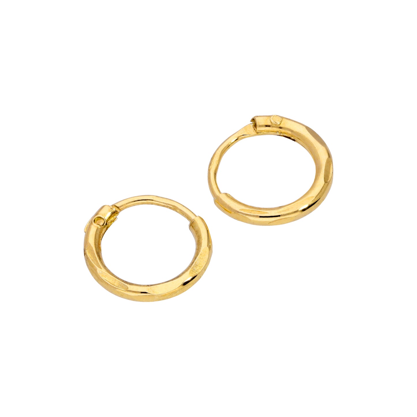 Boucles d'oreilles créoles en argent sterling plaqué or taille diamant 8-20 mm