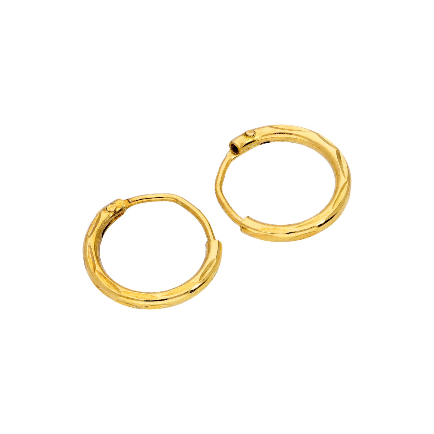 Boucles d'oreilles créoles en argent sterling plaqué or taille diamant 8-20 mm