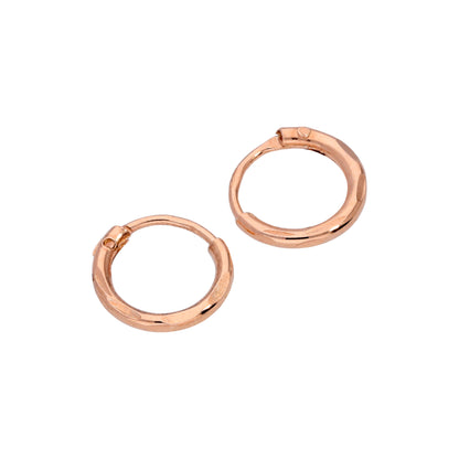 Boucles d'oreilles créoles en argent sterling plaqué or rose taille diamant 8-20 mm