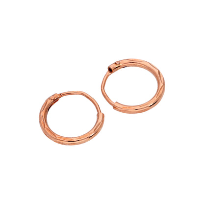 Boucles d'oreilles créoles en argent sterling plaqué or rose taille diamant 8-20 mm