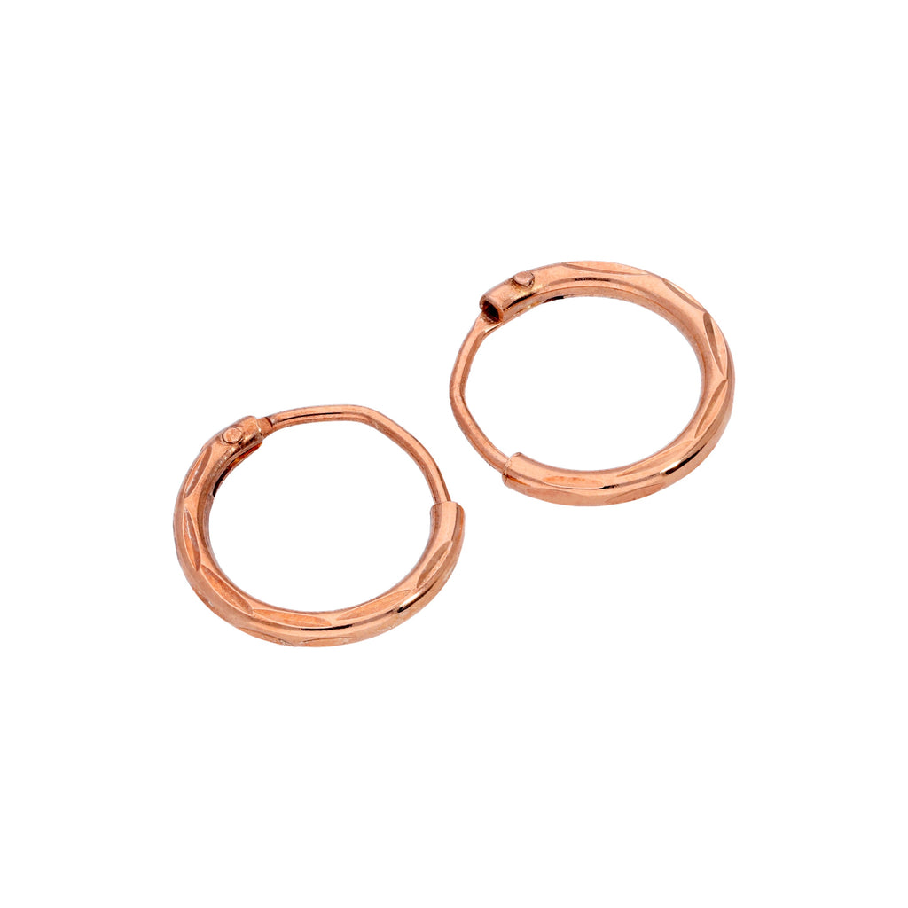 Boucles d'oreilles créoles en argent sterling plaqué or rose taille diamant 8-20 mm