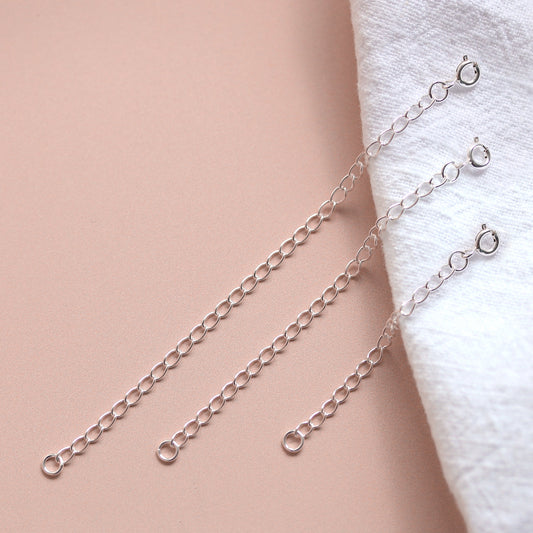 Chaîne d'extension en argent sterling de 5 à 10 cm avec fermoir à boulon