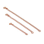 Rallonge de gourmette en argent sterling plaqué or rose de 5 à 10 cm avec fermoir à boulon