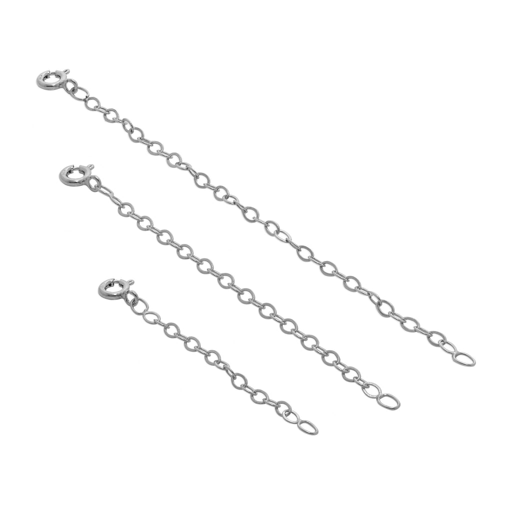 Rallonge Belcher en argent sterling de 5 à 10 cm - Fermoir à boulon