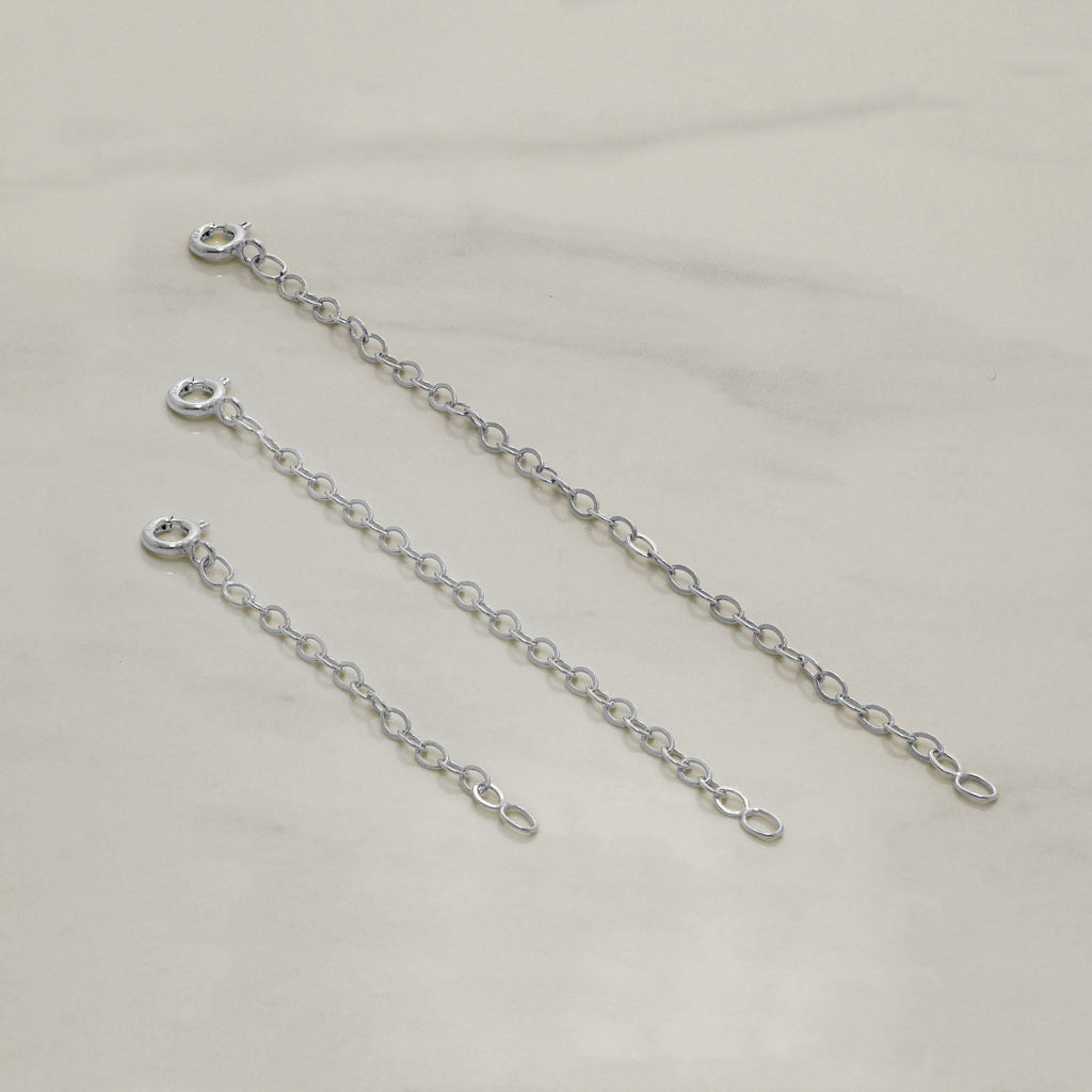 Rallonge Belcher en argent sterling de 5 à 10 cm - Fermoir à boulon