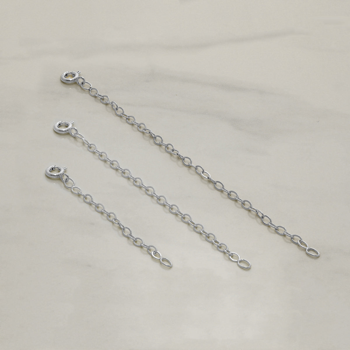 Rallonge Belcher en argent sterling de 5 à 10 cm - Fermoir à boulon