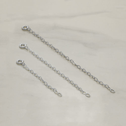 Rallonge Belcher en argent sterling de 5 à 10 cm - Fermoir à boulon