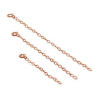 Rallonge Belcher en argent sterling plaqué or rose de 5 à 10 cm avec fermoir à boulon