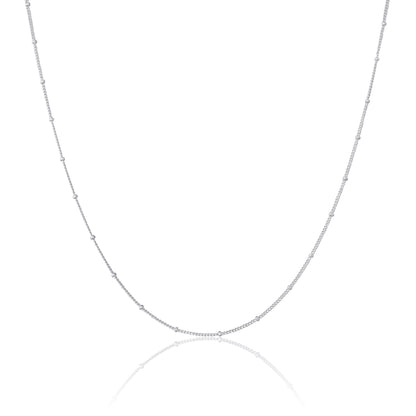 Chaîne gourmette en argent sterling à pompon taille diamant de 12 à 24 pouces